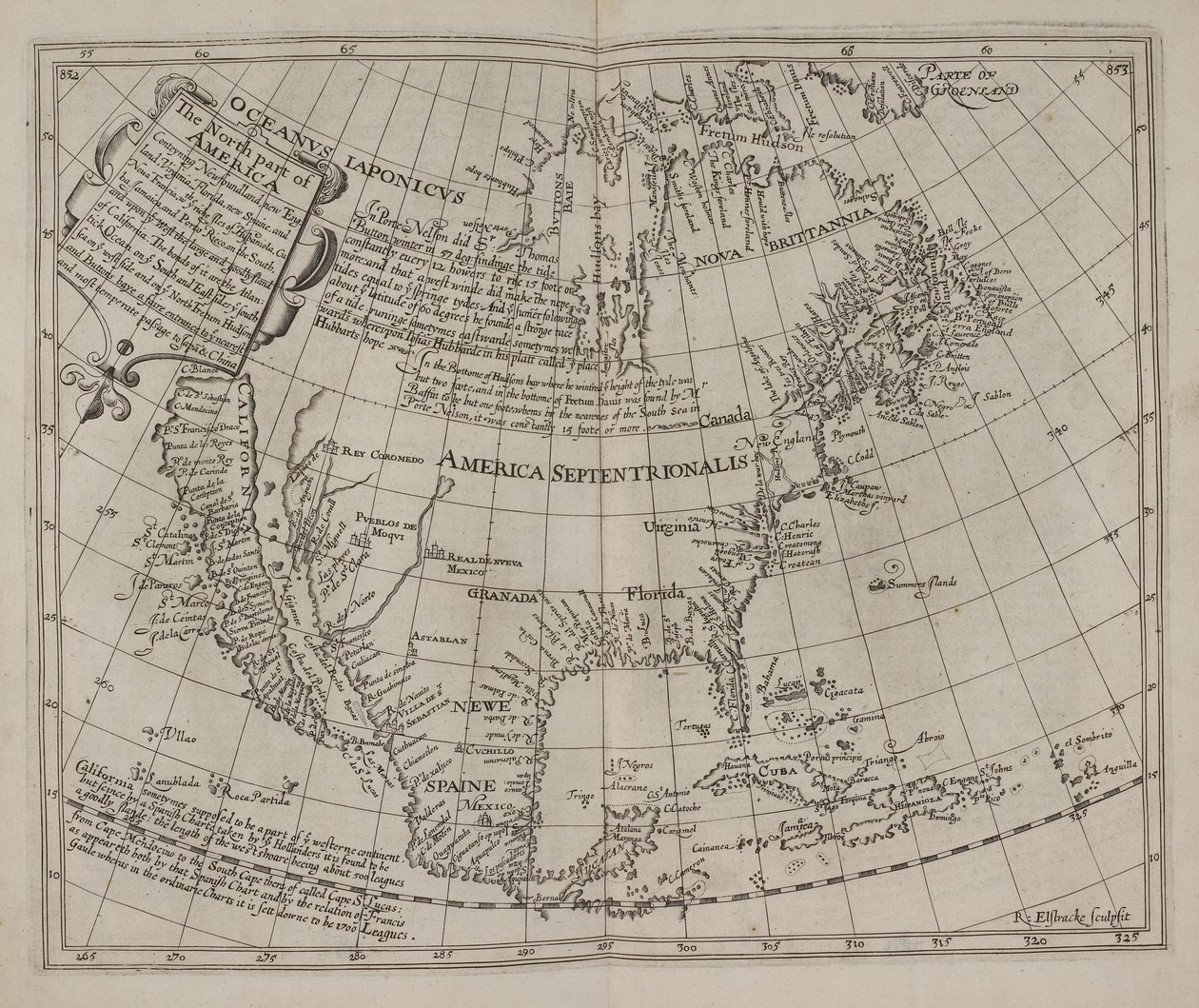 La parte norte de América: abarcando Terranova, Nueva Inglaterra, Virginia…, Henry Briggs de English School