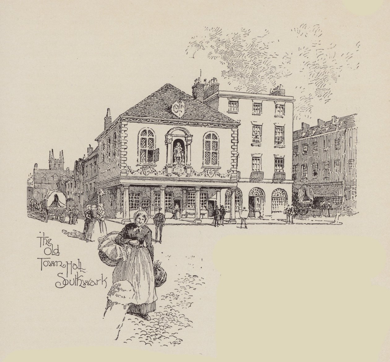 The Old Town Hall Southwark (litografía) de English School