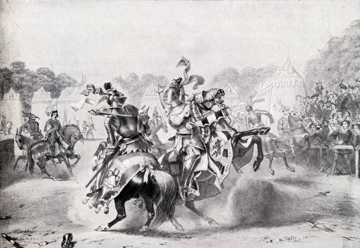 El único torneo en el reinado de la Reina Victoria, ilustración de 