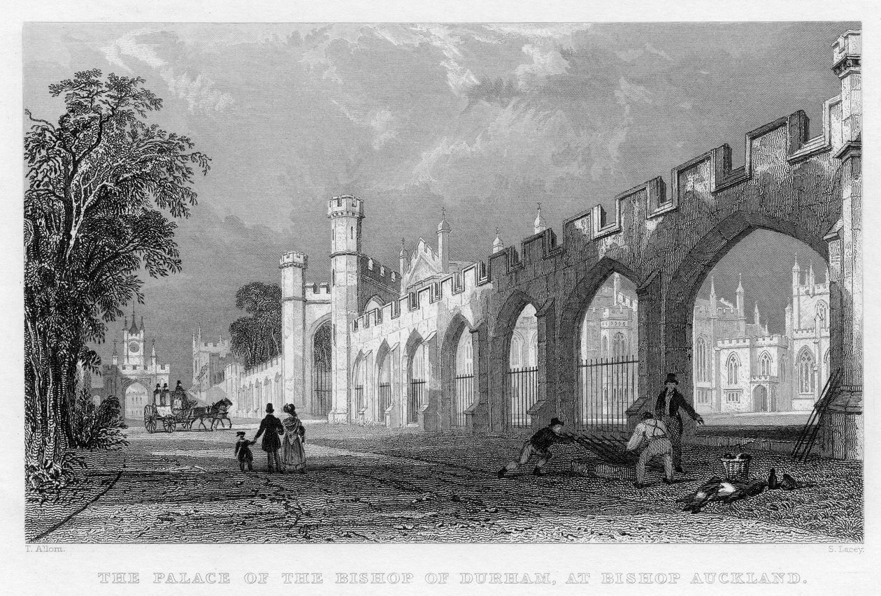 El Palacio del Obispo de Durham, en Bishop Auckland, 1833 de English School