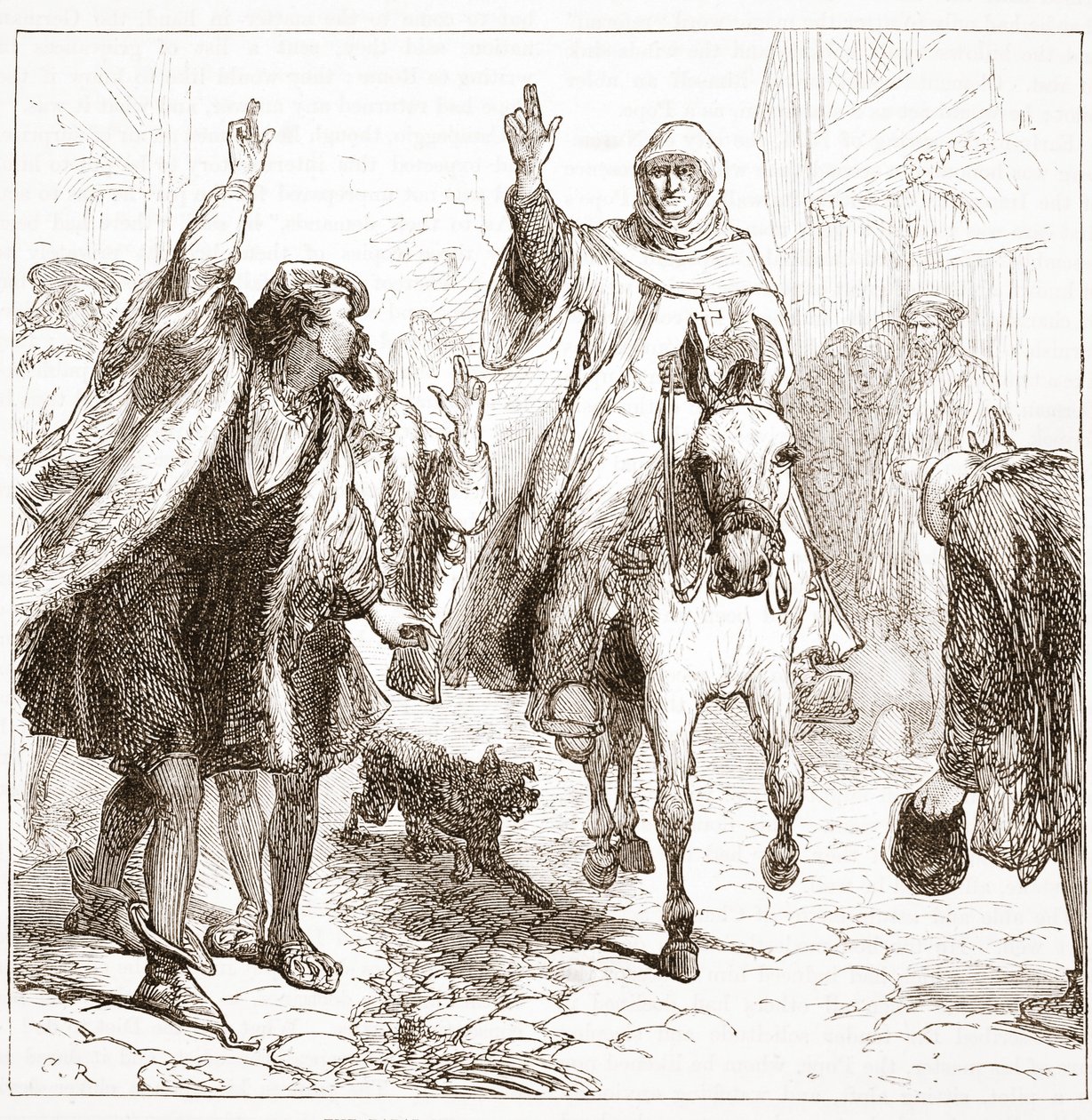 El nuncio papal Chieregato en Núremberg, ilustración de La Historia del Protestantismo de James Aitken Wylie, pub. 1878 de English School