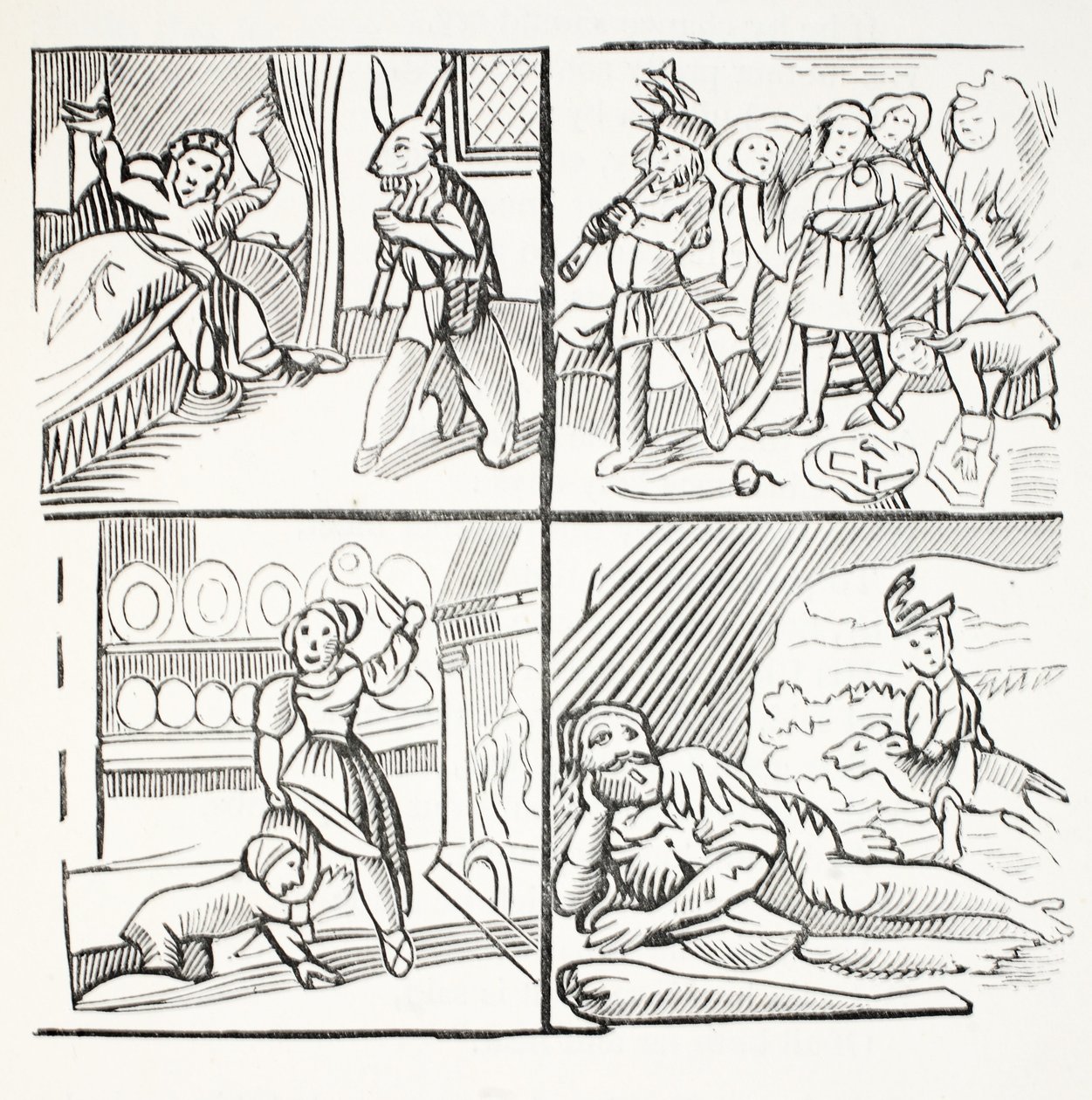 La historia agradable de Jack Horner, ilustración de Chap-books del siglo XVIII de John Ashton, pub. 1882 de English School