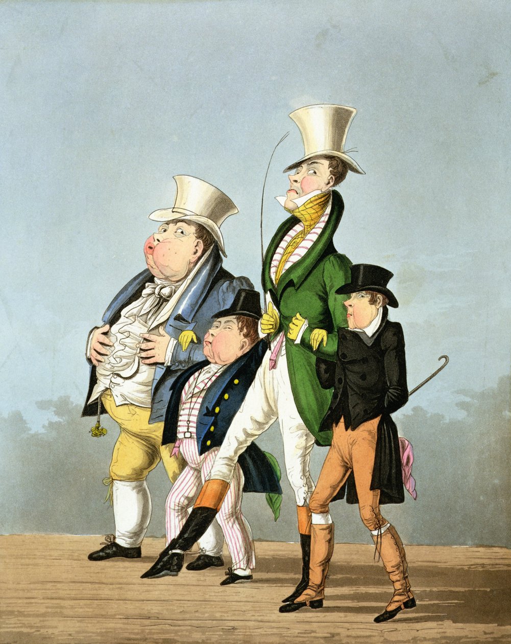 Los precios - Precio completo, medio precio, precio alto y precio bajo, grabado por George Hunt, publicado por Thomas McLean, 1827 de English School
