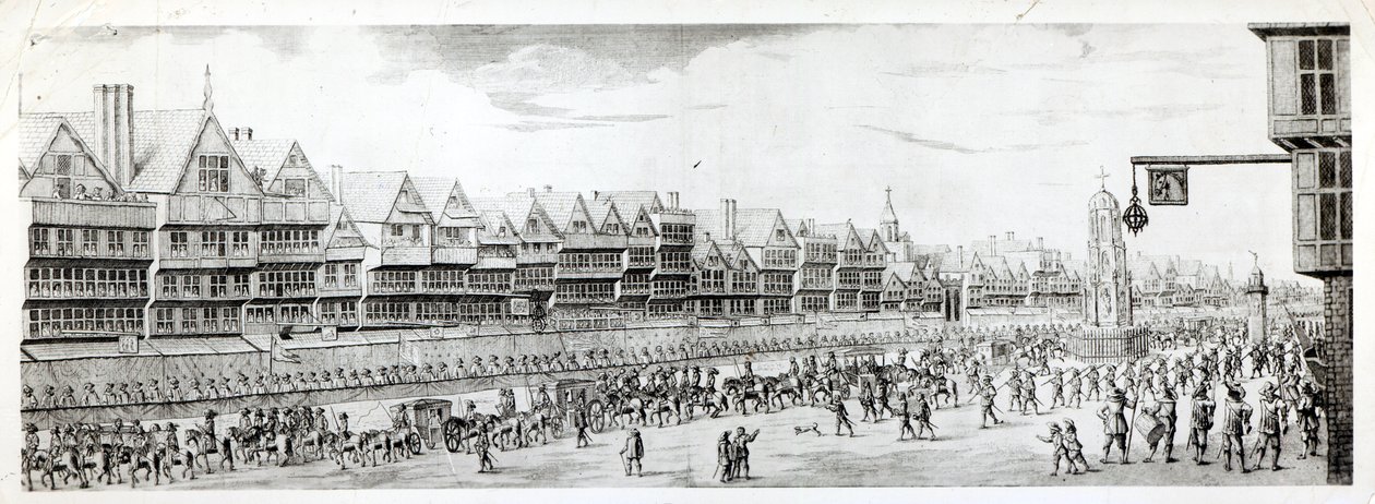 La procesión de María de Médici por Cheapside, 1638, publicada por William Herbert (1771-1851) y Robert Wilkinson (fl.1785-1825) 1809 de English School