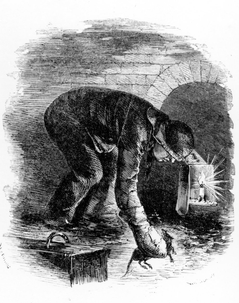 Los cazadores de ratas de las alcantarillas, ilustración de 