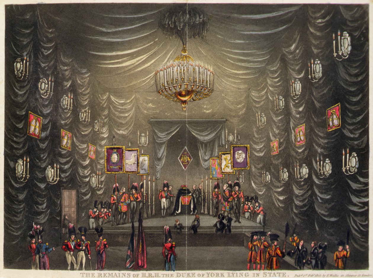 Los Restos de S.A.R. el Duque de York en Estado, pub. por E. Wallis de English School