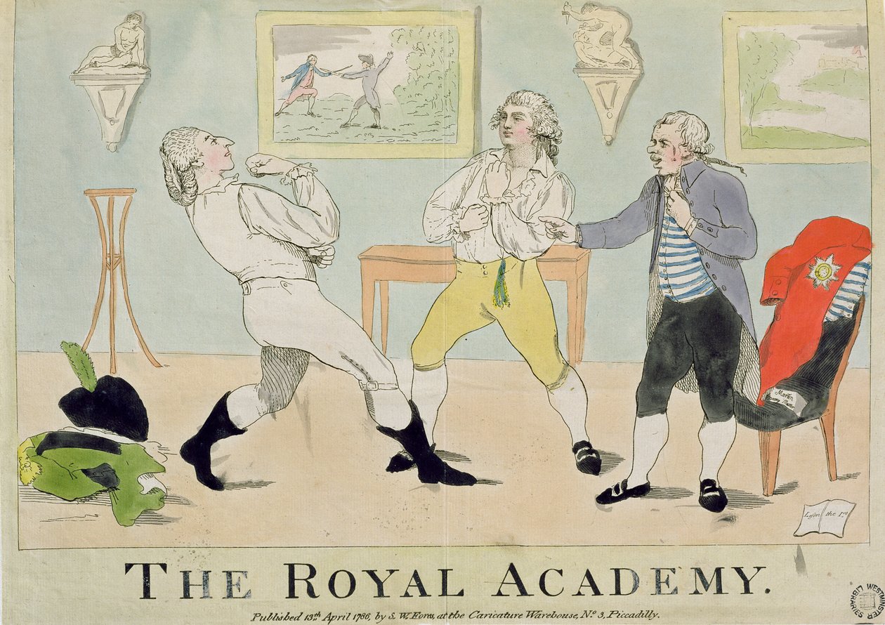La Real Academia, pub. por S.W. Fores, 1786 de English School