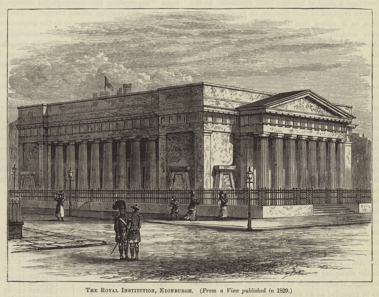 The Royal Institution, Edimburgo (grabado) de English School