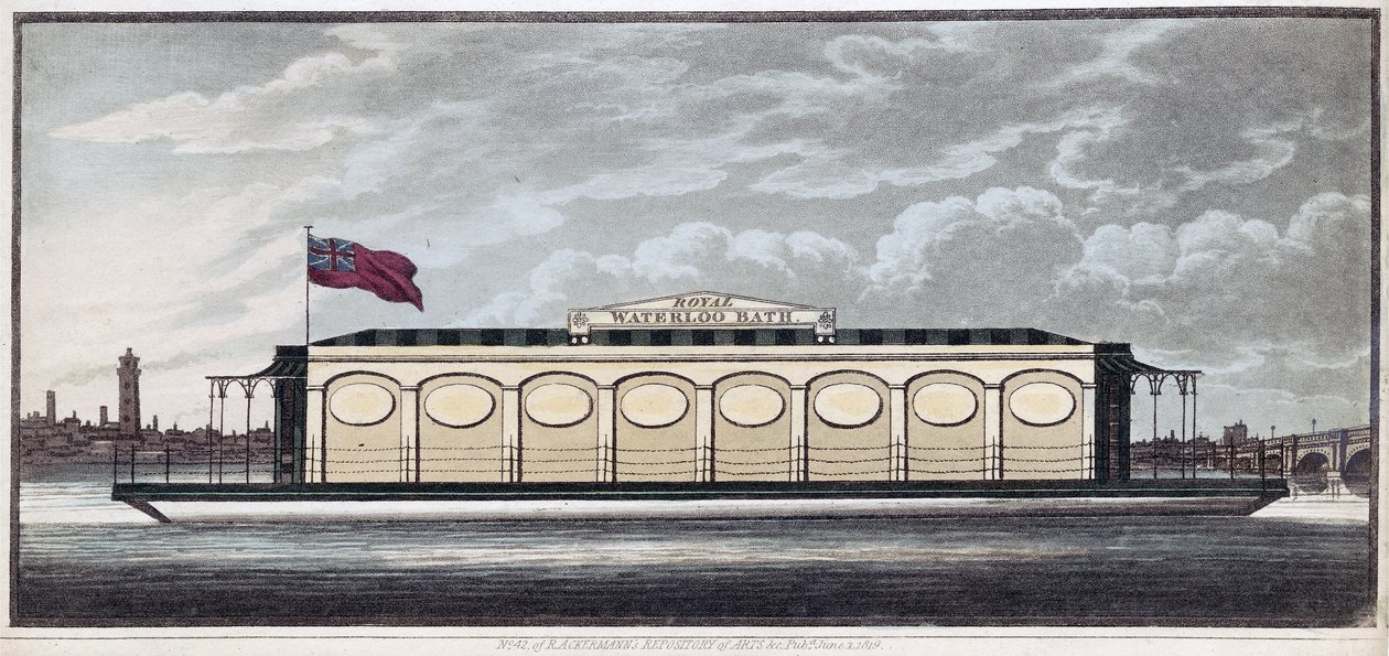 El Baño Real de Waterloo, pub. 1819 de English School
