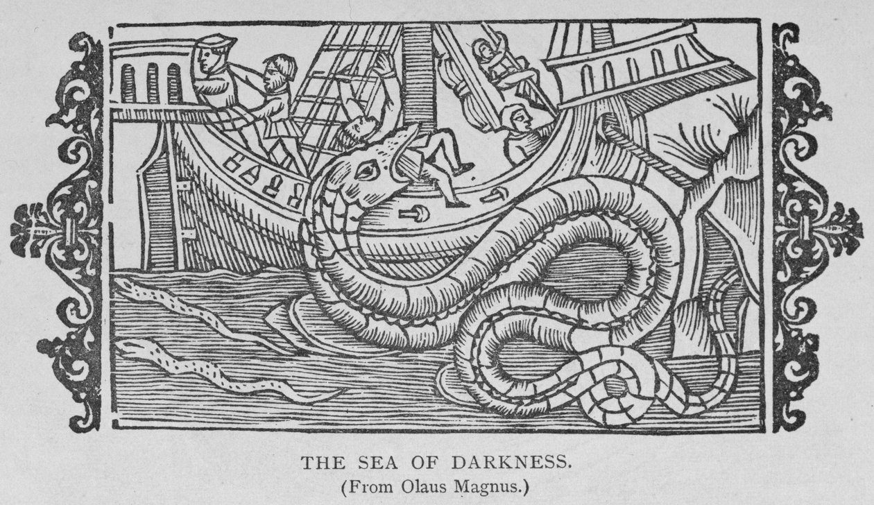 El mar de la oscuridad, de un libro de Olaus Magnus (1490-1557), de 