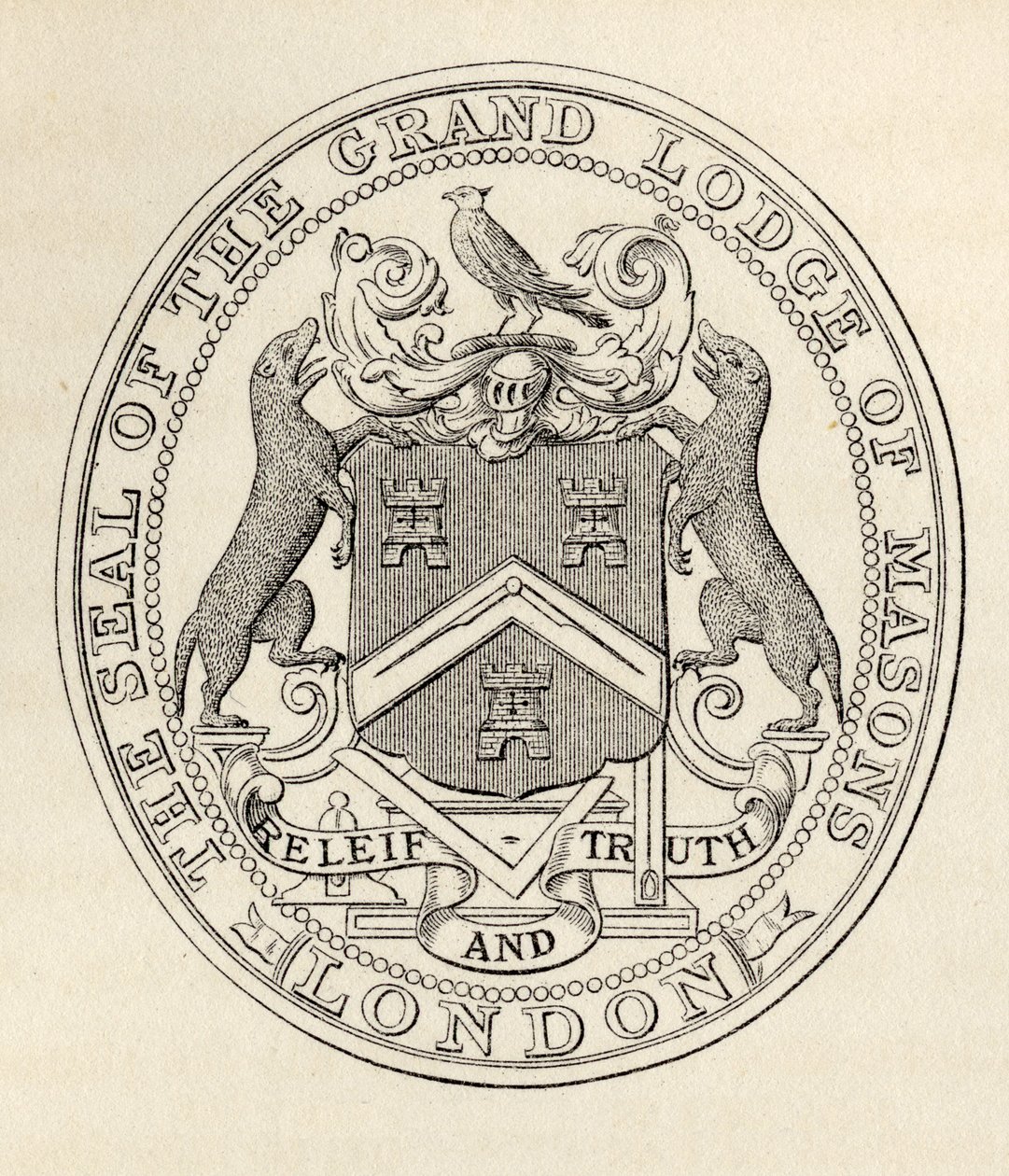 El Sello de la Gran Logia de Masones, Londres, antes de 1813, de 