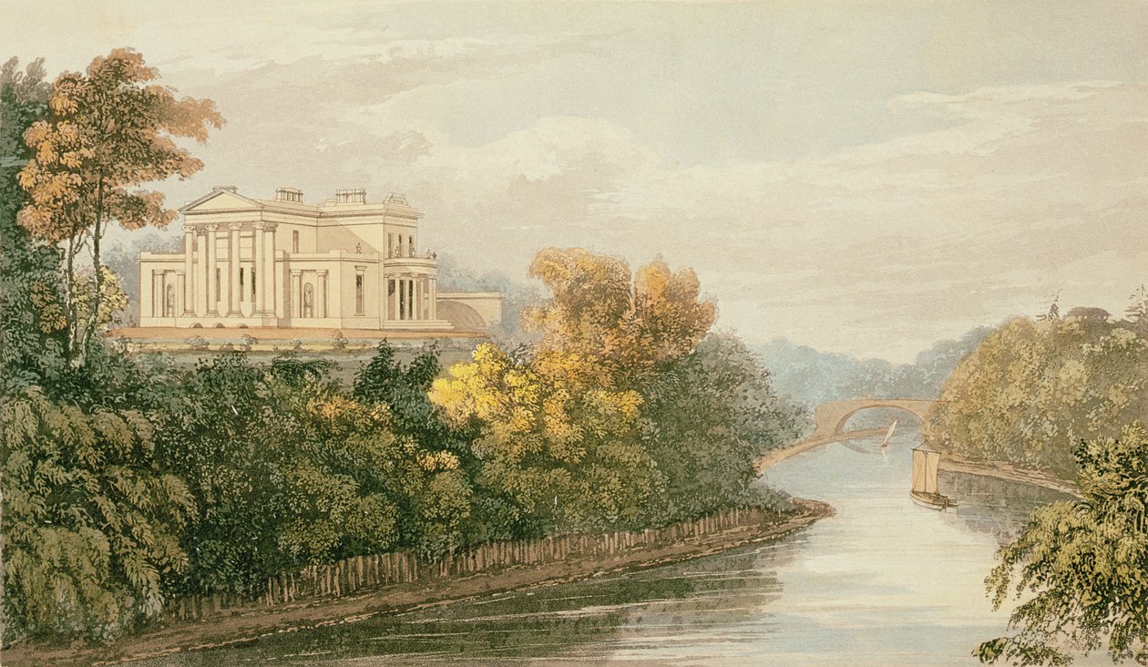 La residencia de G.B. Greenough Esq., Regents Park, de Ackermanns Repository of Arts, publicado c.1826 de English School