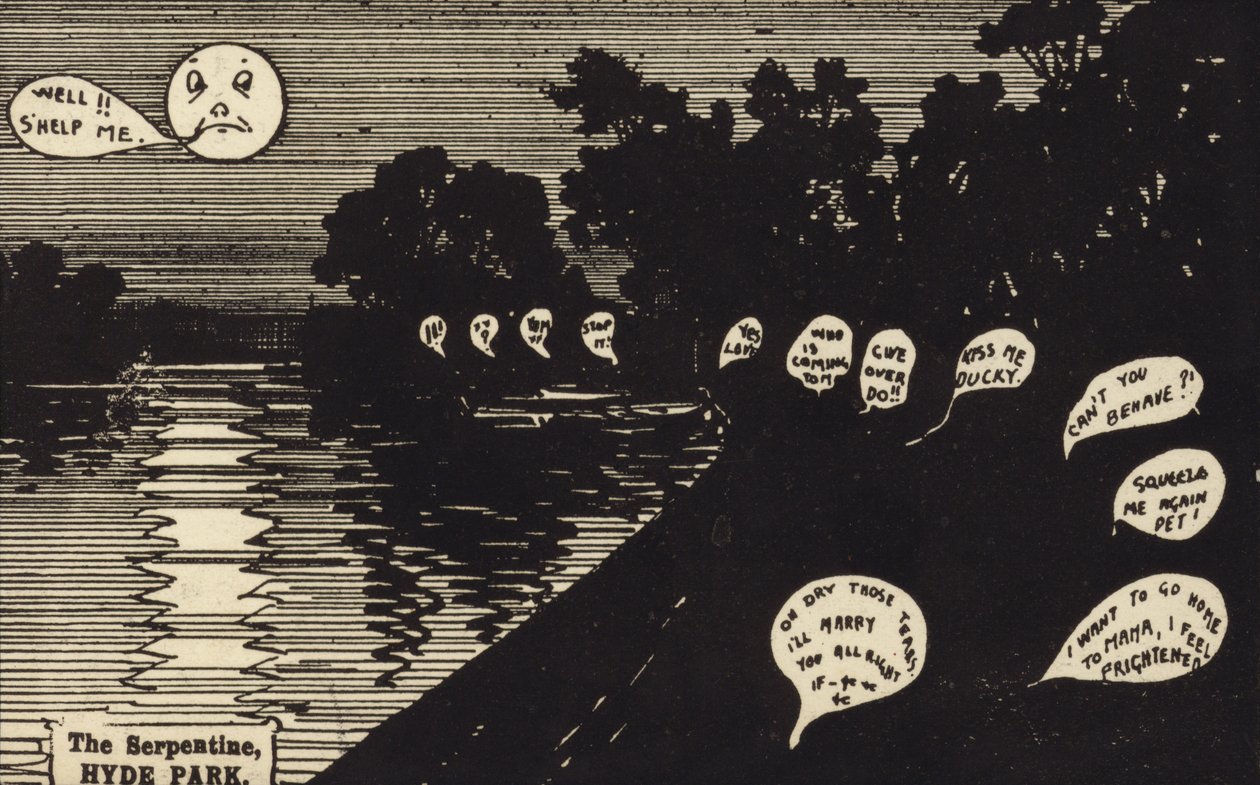 The Serpentine, Hyde Park (grabado) de English School