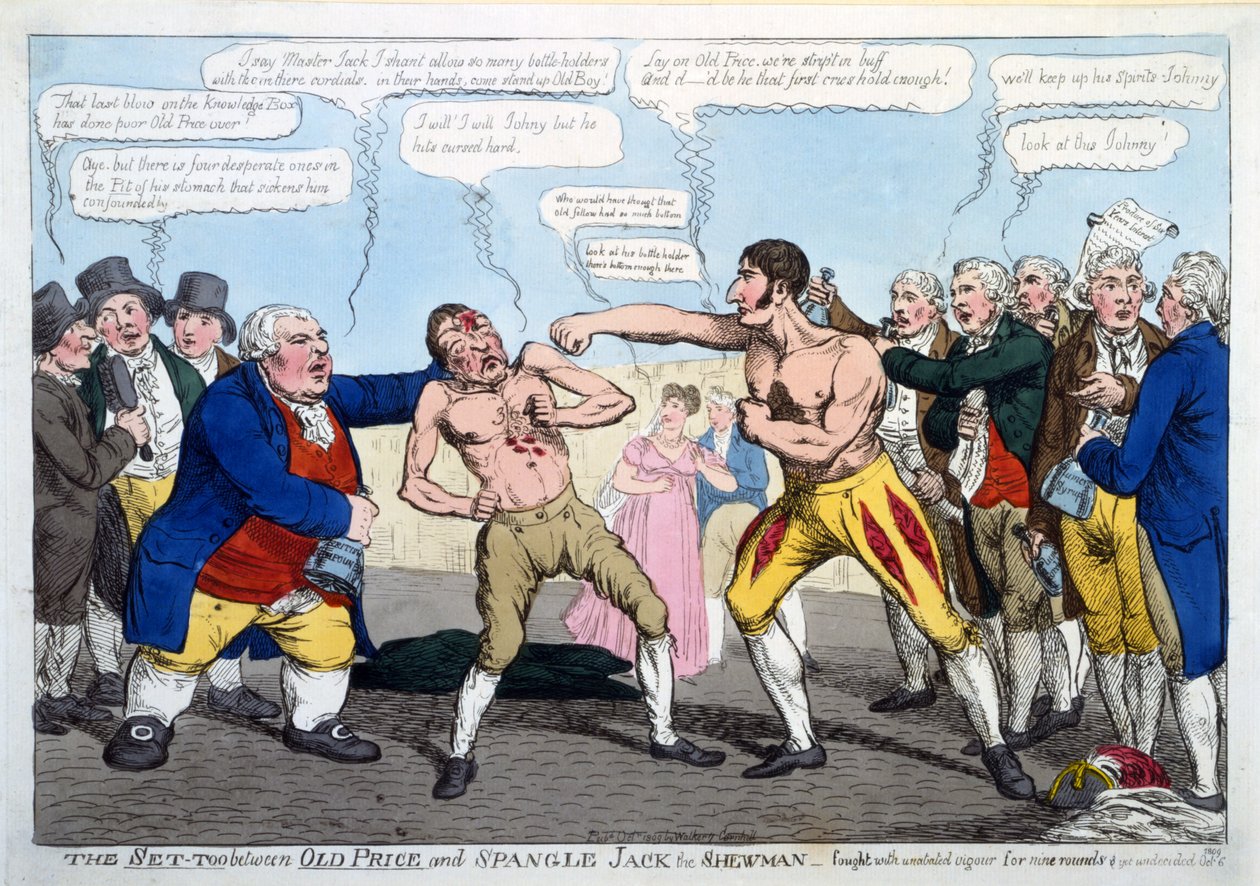 El enfrentamiento entre Old Price y Spangle Jack el Showman - luchado con vigor incesante durante nueve rondas y aún sin decidir, pub. Londres de English School