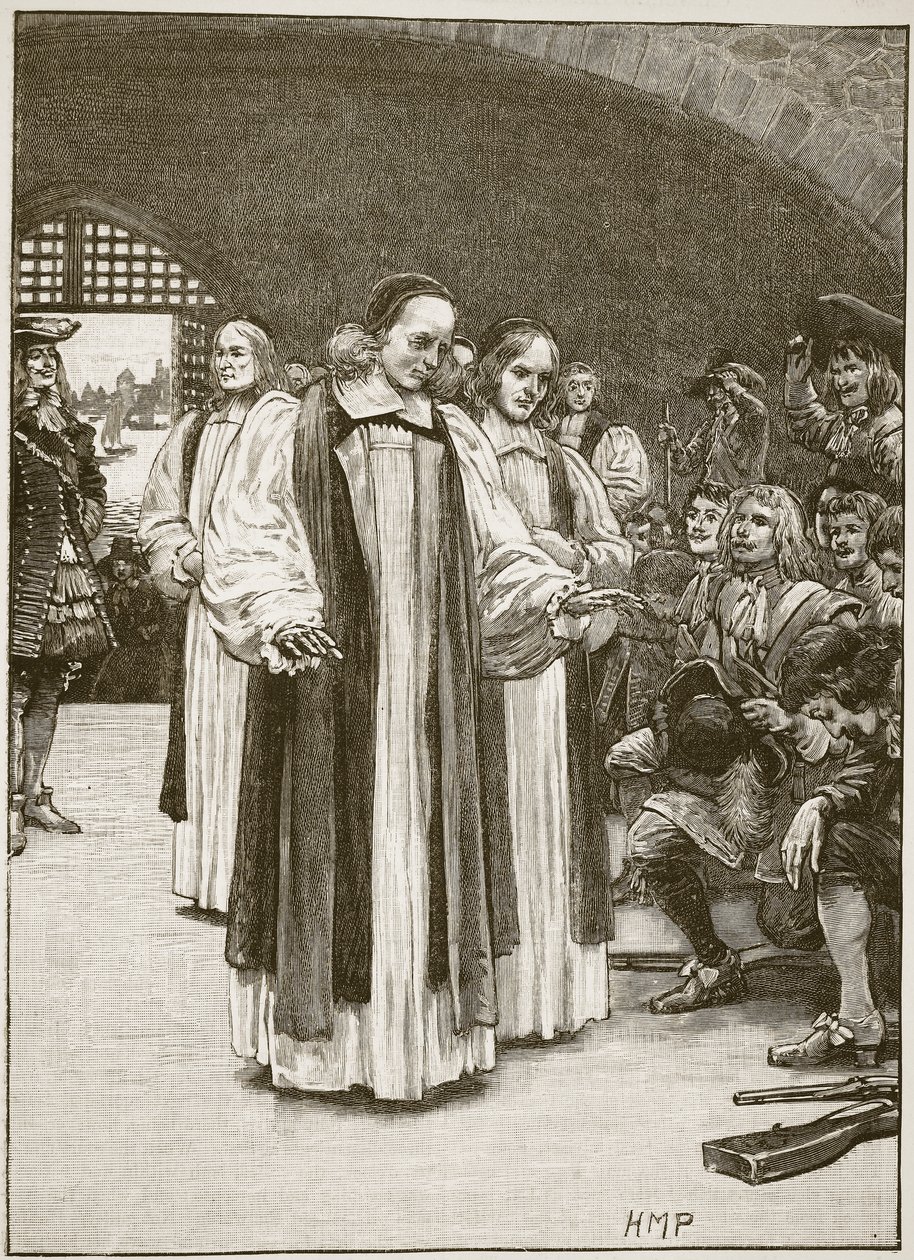 Los Siete Obispos entrando en la Torre, ilustración de Cassells Illustrated History of England de English School