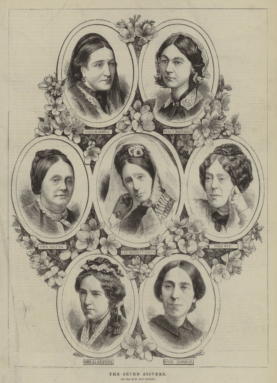 Las Siete Hermanas (grabado) de English School