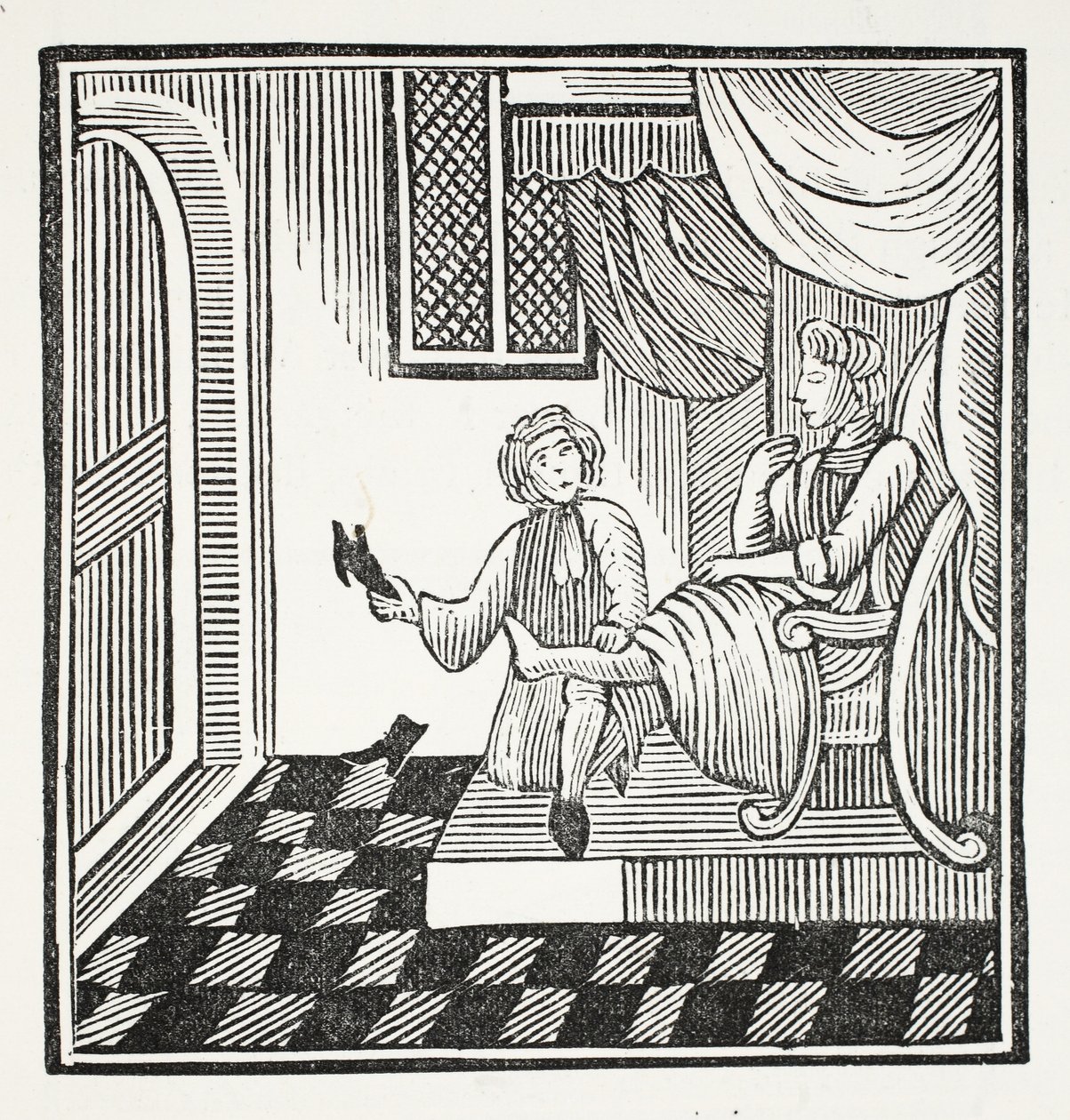 La gloria del zapatero, ilustración de Chap-books del Siglo XVIII de John Ashton, pub. 1882 de English School
