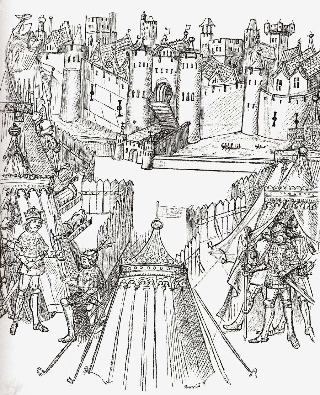 El Sitio de Rouen, Francia en 1418, de 