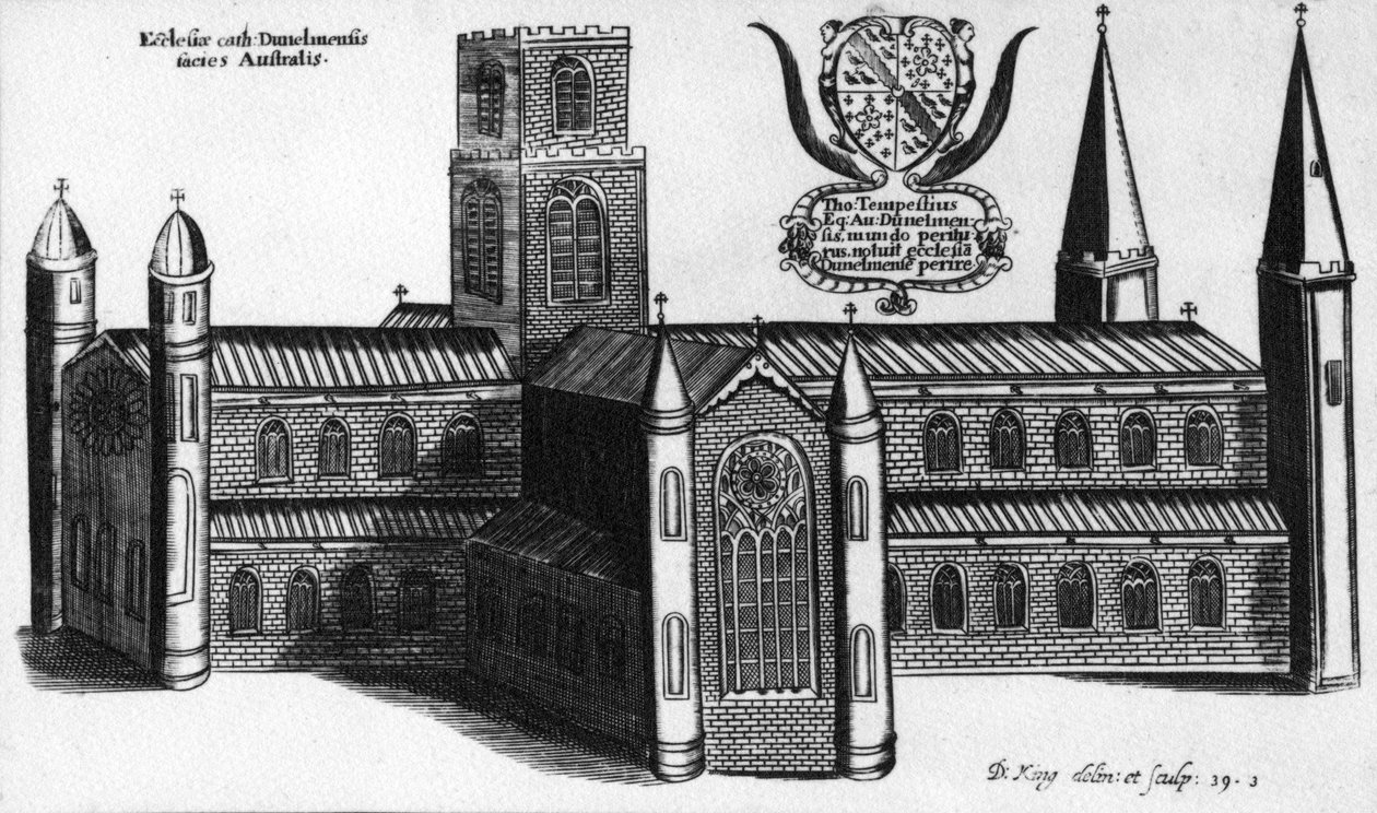 El Exterior Sur de la Catedral de Durham, 1660 de English School