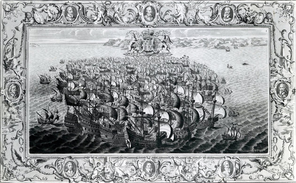 La Armada Española, publicada por John Pine, 1739 de English School
