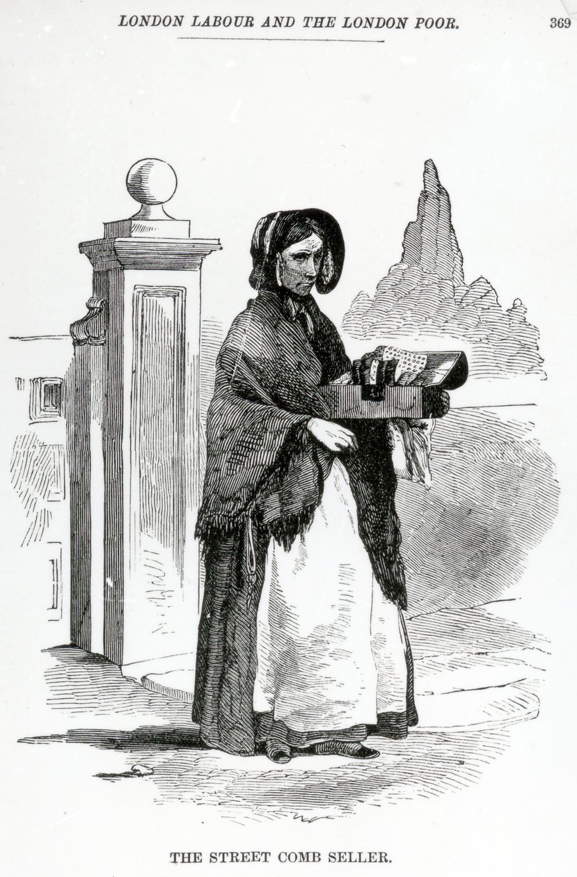 El vendedor callejero de peines, c.1840 de English School