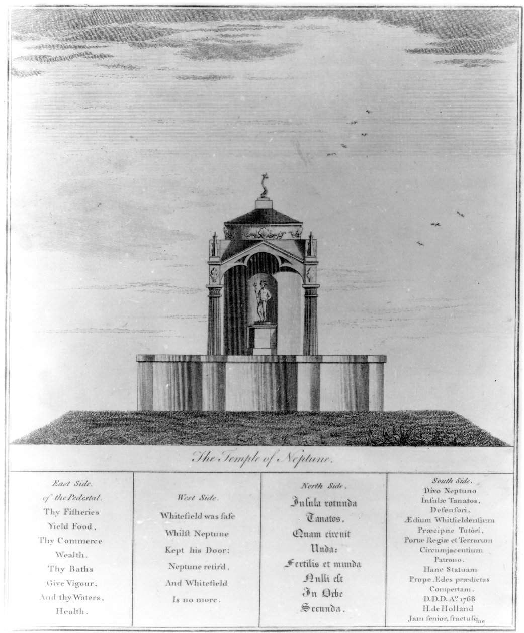 El Templo de Neptuno en Kingsgate en la Isla de Thanet, 1768 de English School