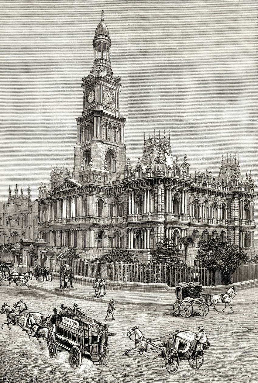 El Ayuntamiento, Sídney, c.1880, de 