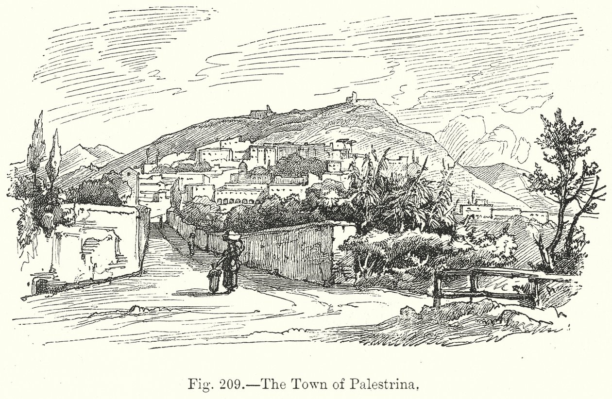 La ciudad de Palestrina (grabado) de English School
