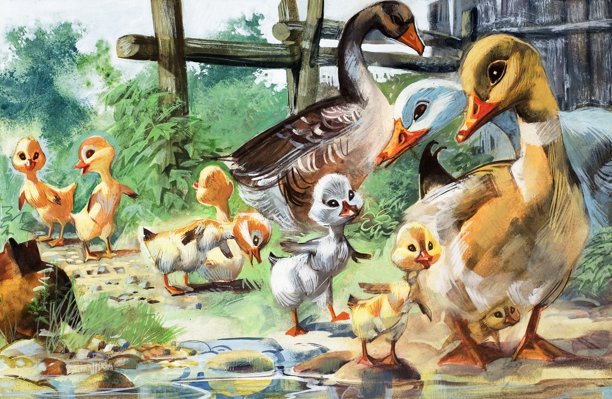 El patito feo (gouache sobre papel) de English School