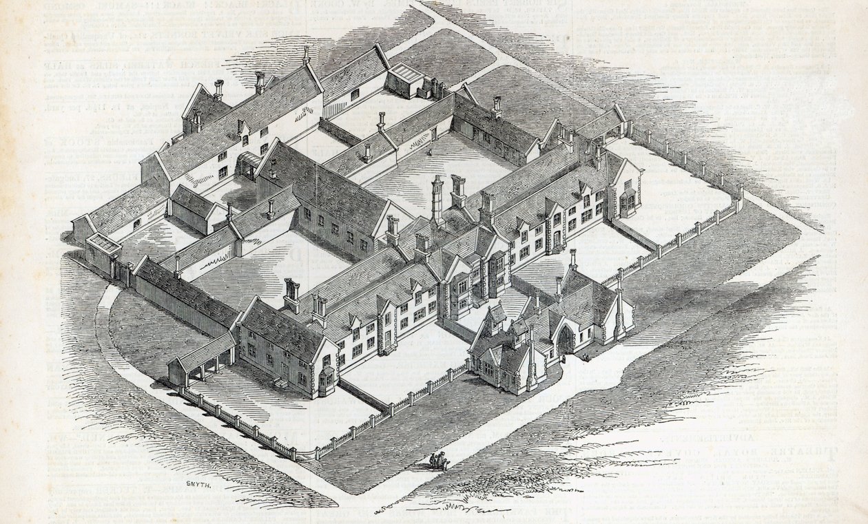 El asilo de trabajo de la unión que se erigirá en Canterbury, de The Illustrated London News, 7 de noviembre de 1846 de English School