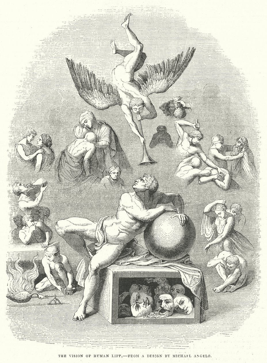 La visión de la vida humana (grabado) de English School