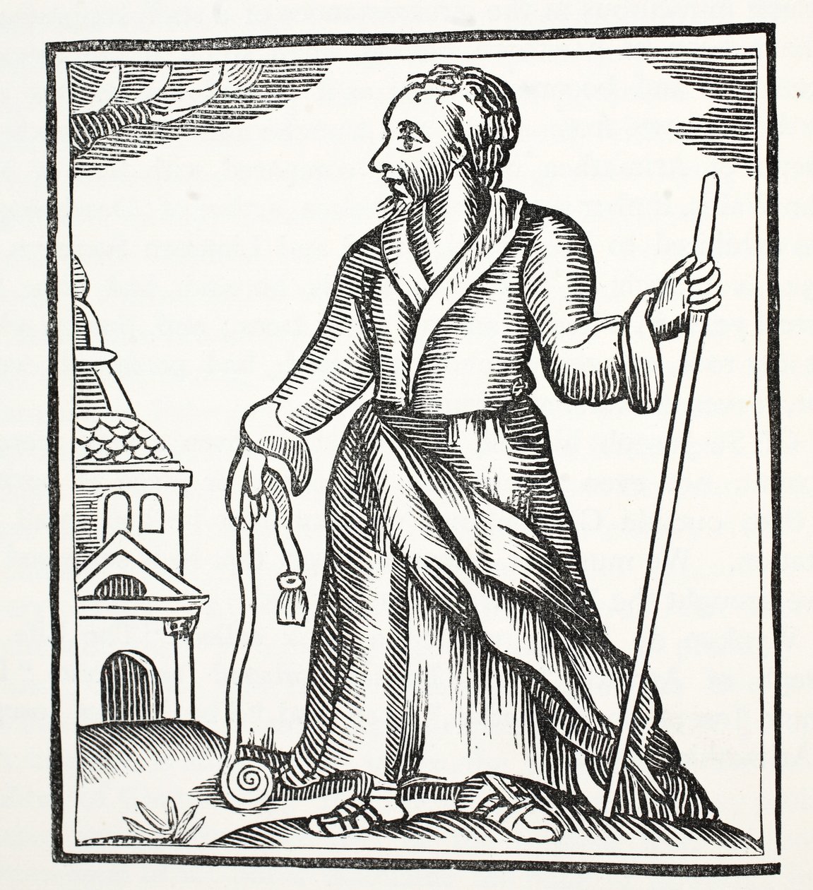 El judío errante, ilustración de Chap-books of the Eighteenth Century por John Ashton, pub. 1882 de English School