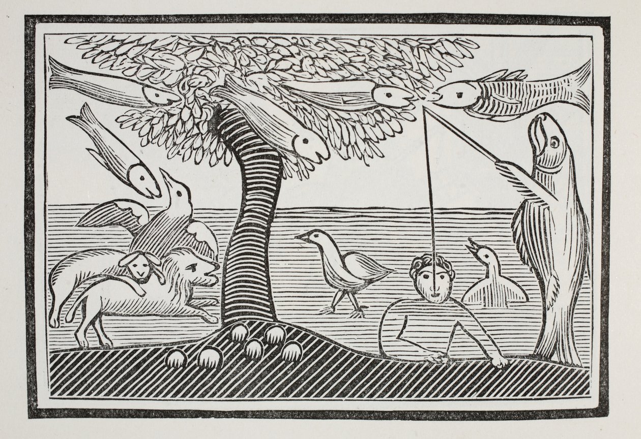La maravilla del agua, o Los peces señores de la creación, ilustración de Chap-books del siglo XVIII de John Ashton, pub. 1882 de English School