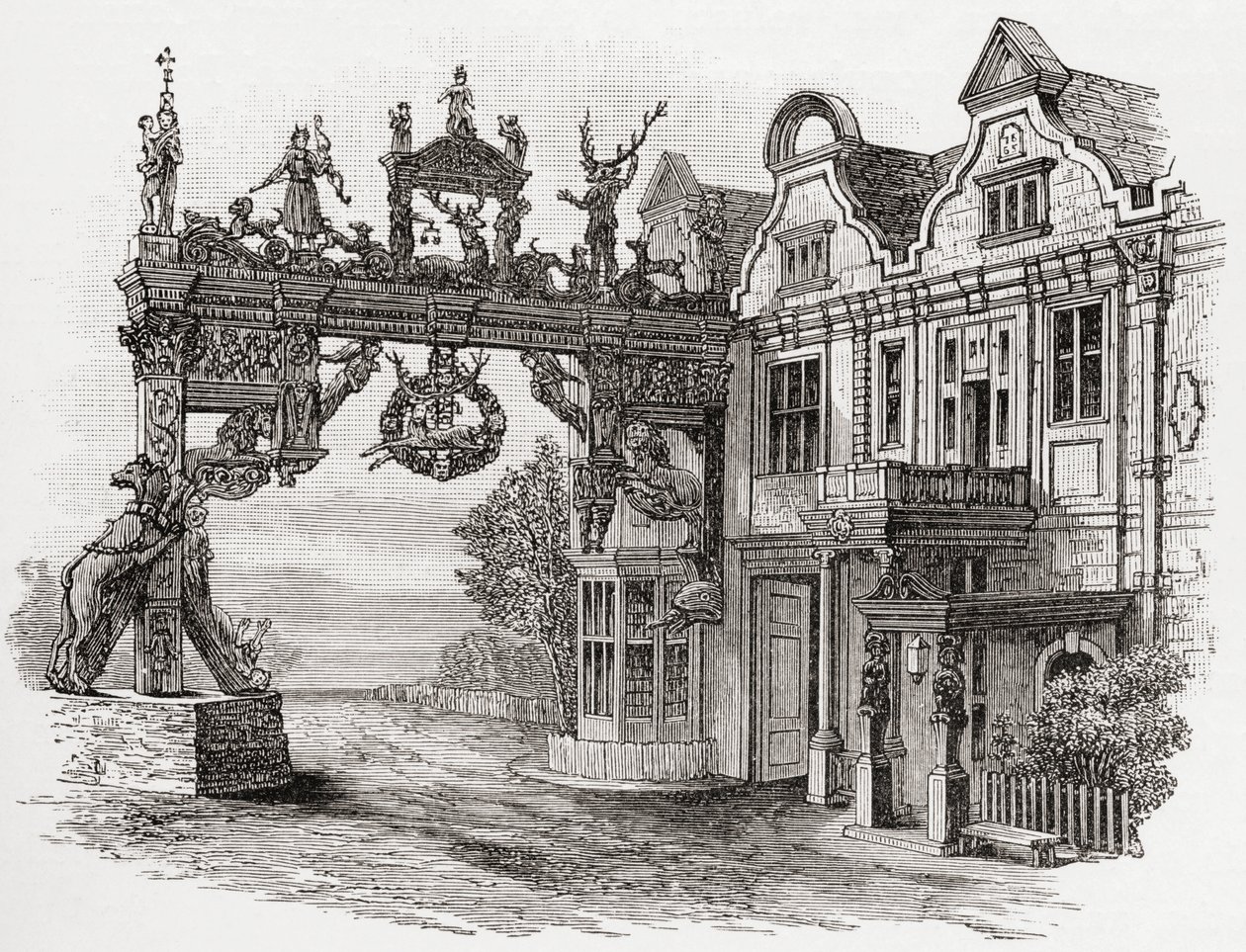 La posada White Hart, Scole, Norfolk en el siglo XVII, de 