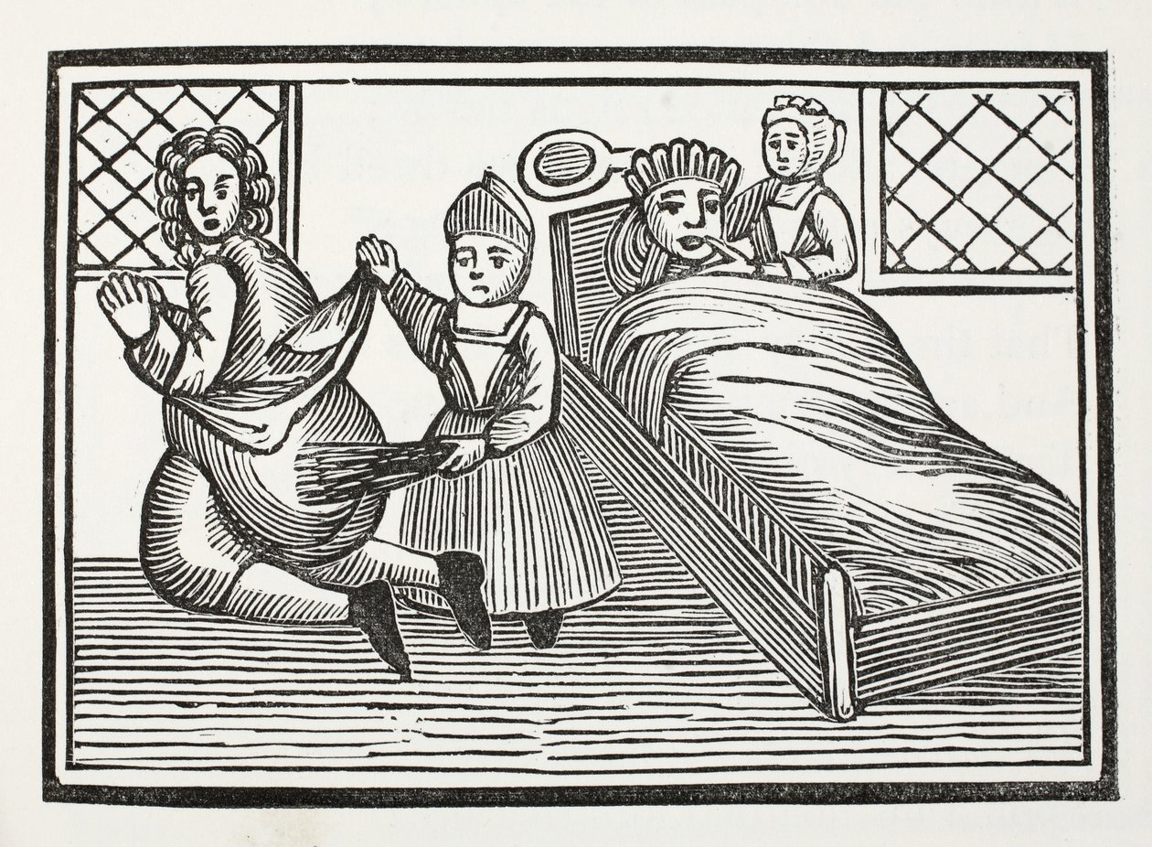 El mundo al revés, ilustración de Chap-books del Siglo XVIII de John Ashton, pub. 1882 de English School