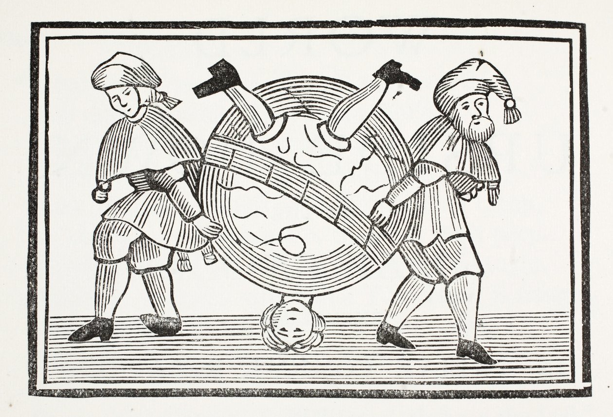 El mundo al revés, ilustración de Chap-books del Siglo XVIII de John Ashton, pub. 1882 de English School