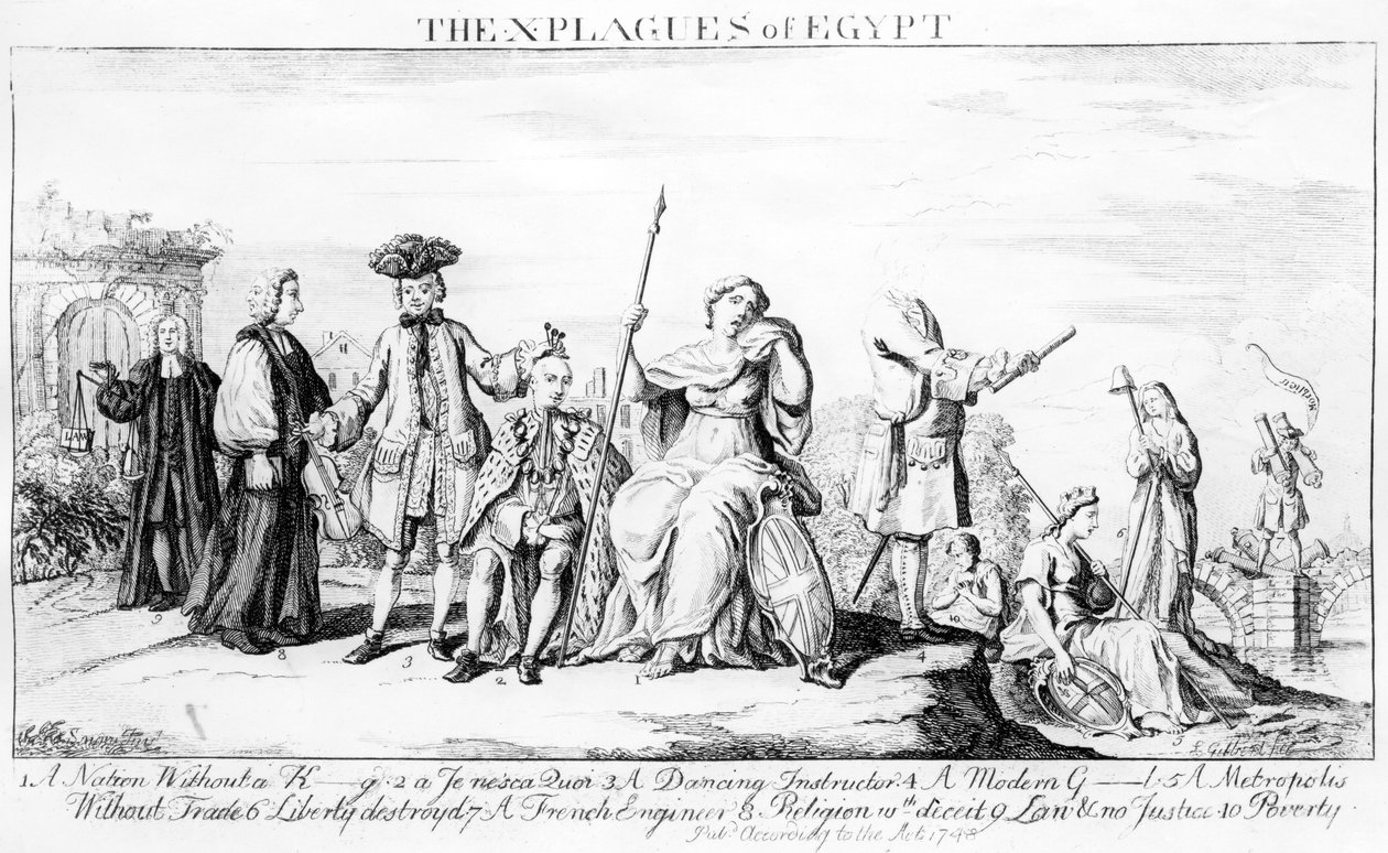 Las X Plagas de Egipto, c.1749 de English School