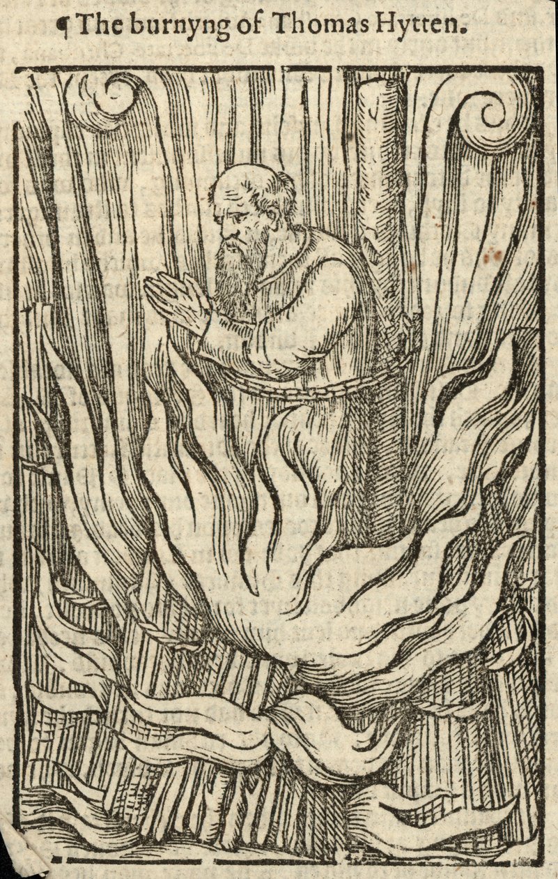 La quema de Thomas Hytten (grabado) de English School