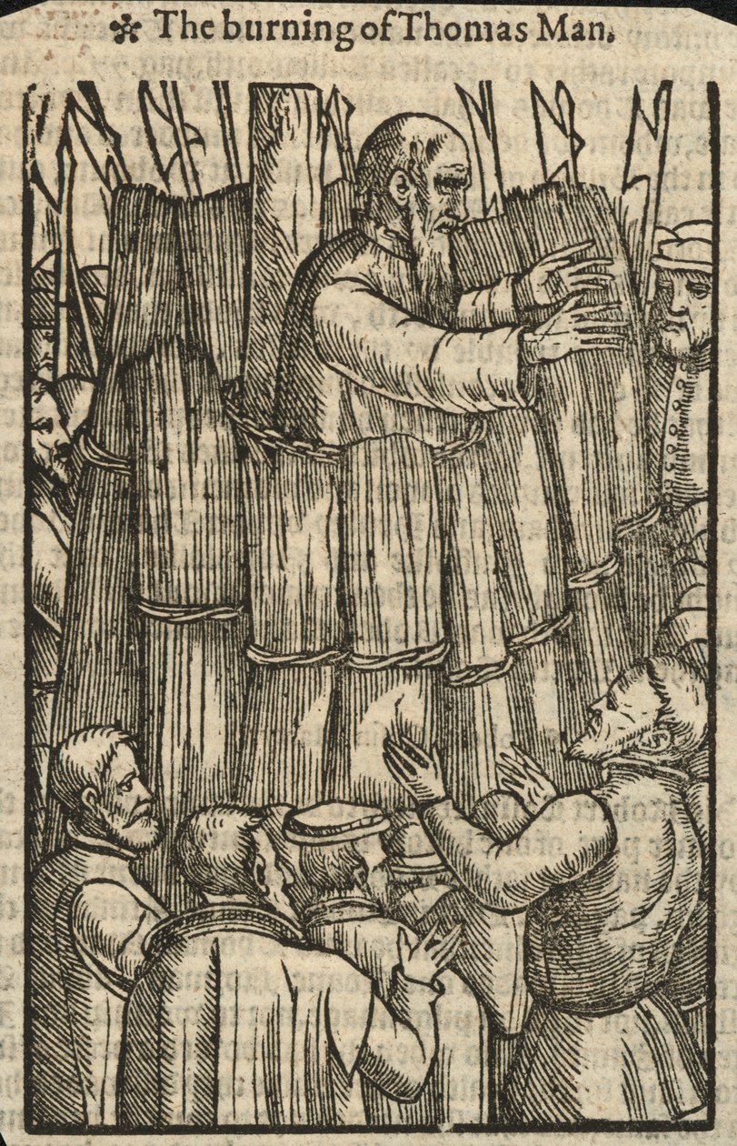 La quema de Thomas Man (grabado) de English School