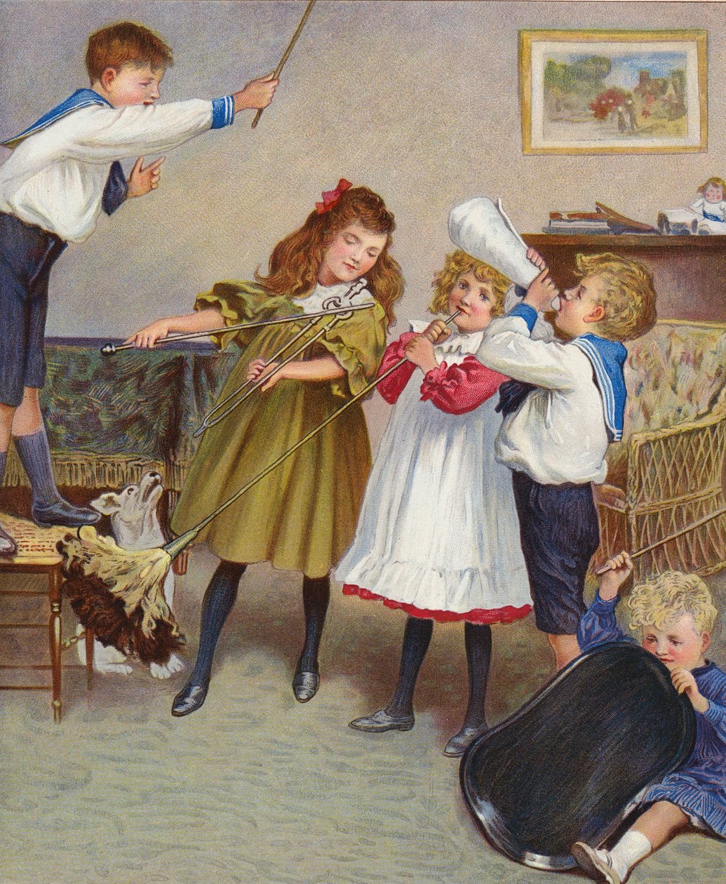 El concierto de los niños (litografía en color) de English School