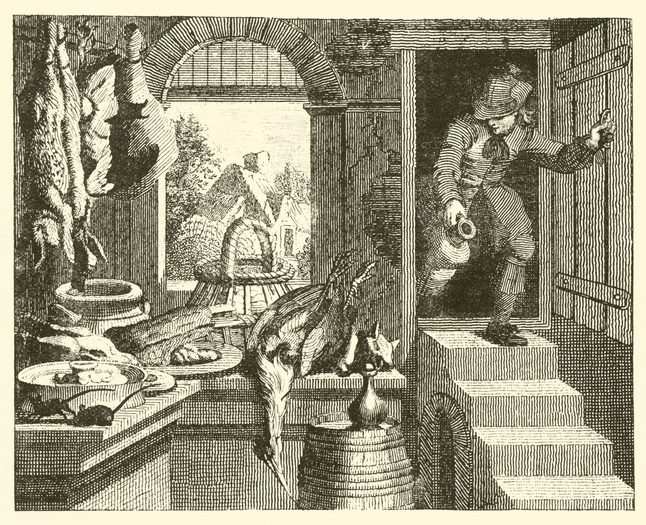 El ratón de campo y el ratón de ciudad (grabado) de English School