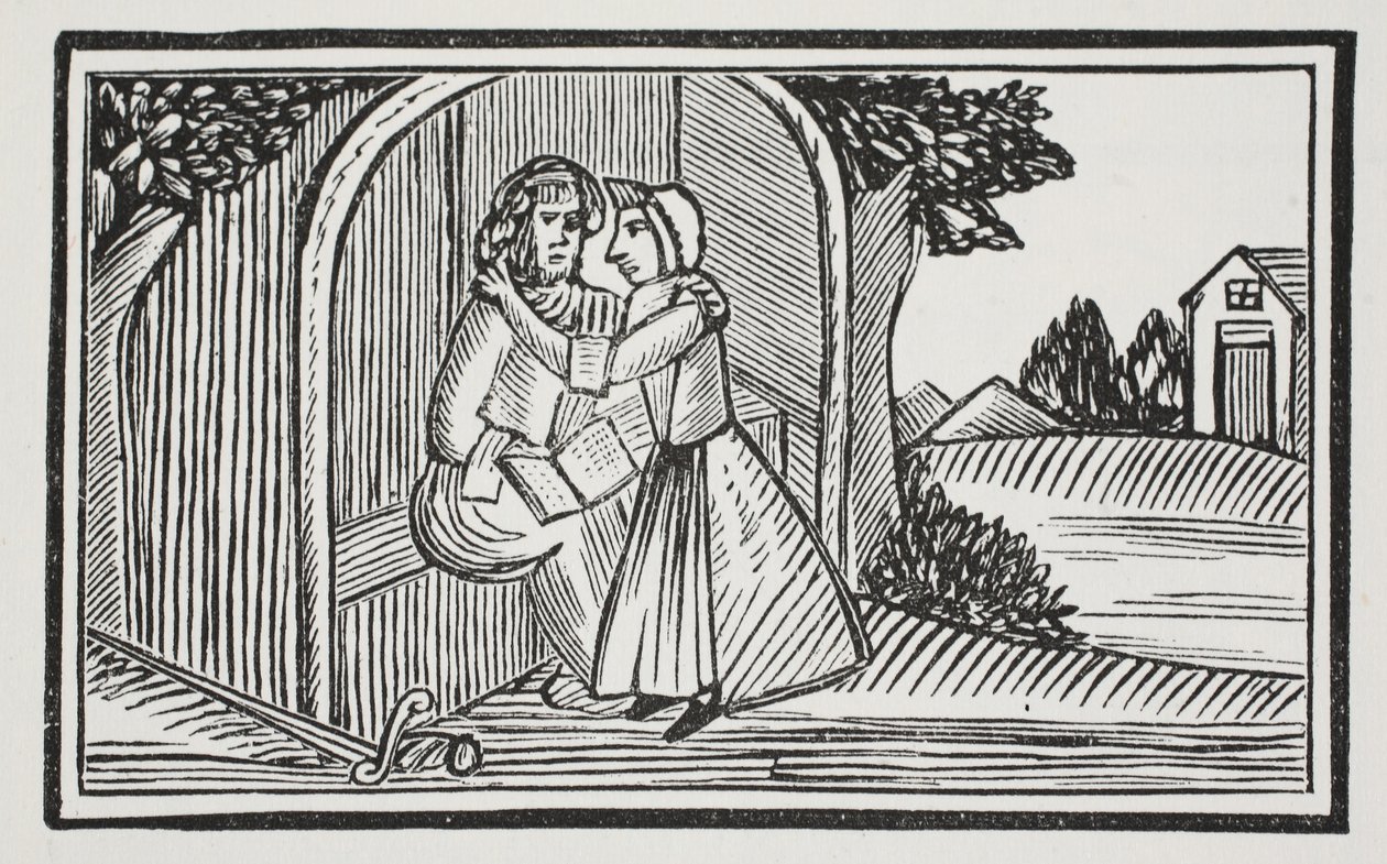 La muerte de Guy, ilustración de Chap-books del siglo XVIII de John Ashton, pub. 1882 de English School