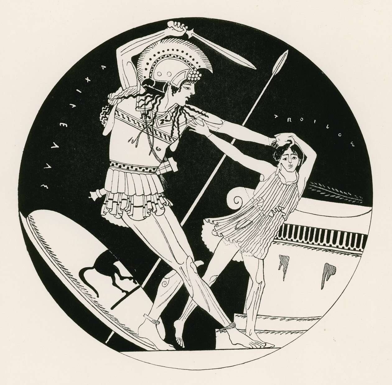 La muerte de Troilos (grabado) de English School