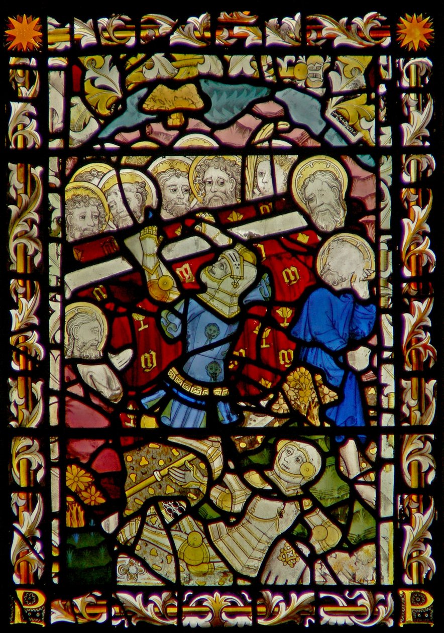 La ventana este que representa el Funeral de la Virgen María y el vuelco del ataúd (el Niño de Bourges) de English School