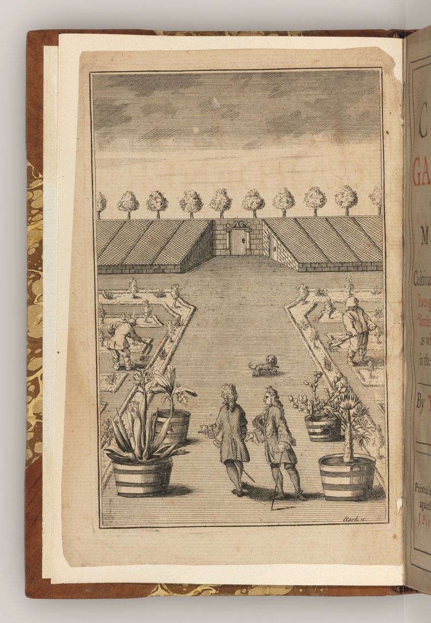 El frontispicio de The City Gardener de Thomas Fairchild de English School