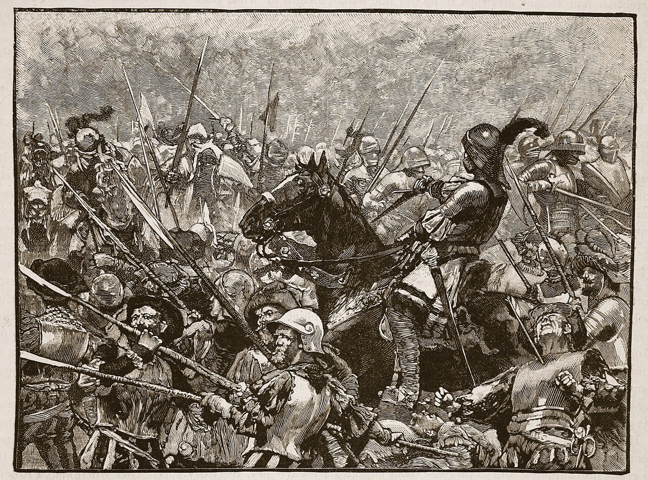 La última resistencia de Schwarz y sus alemanes, ilustración de Cassells Illustrated History of England de English School