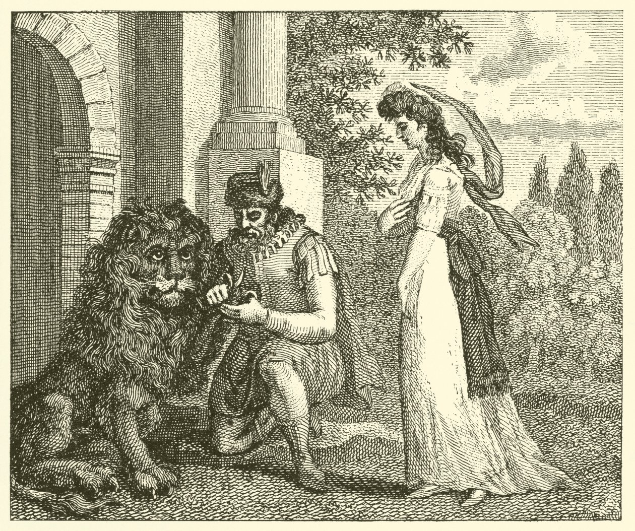 El león enamorado (grabado) de English School