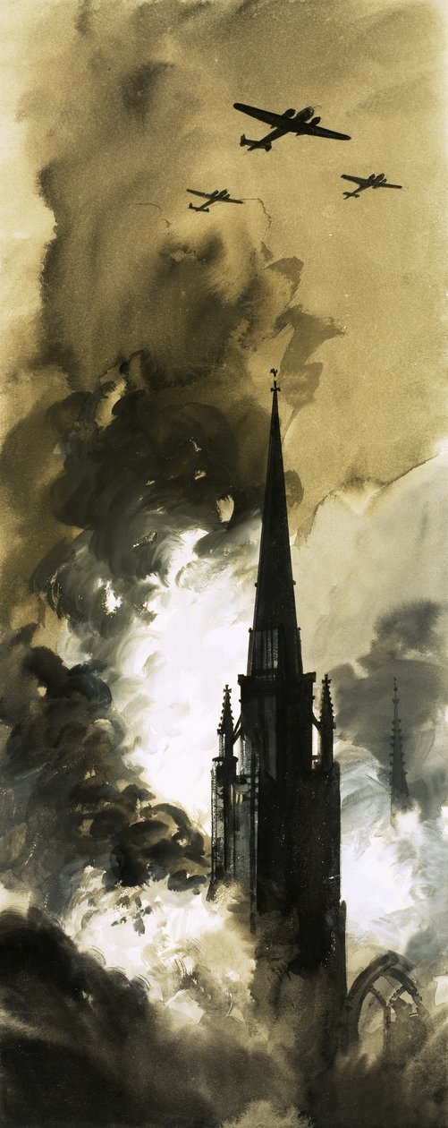 Incursión nocturna de bombarderos alemanes en Coventry durante la Segunda Guerra Mundial de English School