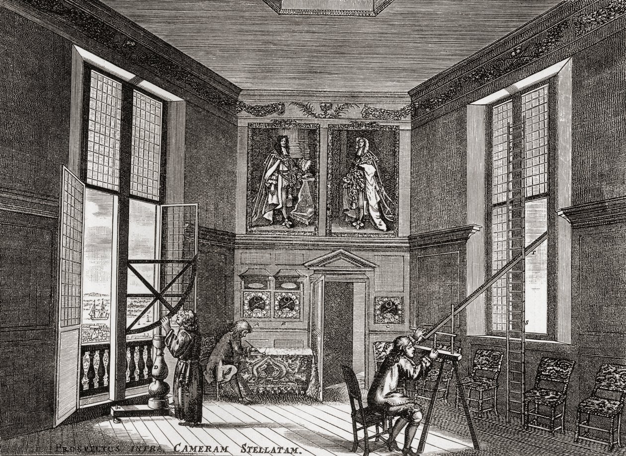 La antigua sala de observación, Greenwich, de A Short History of the English People por J. R. Green, publicado en 1893 de English School