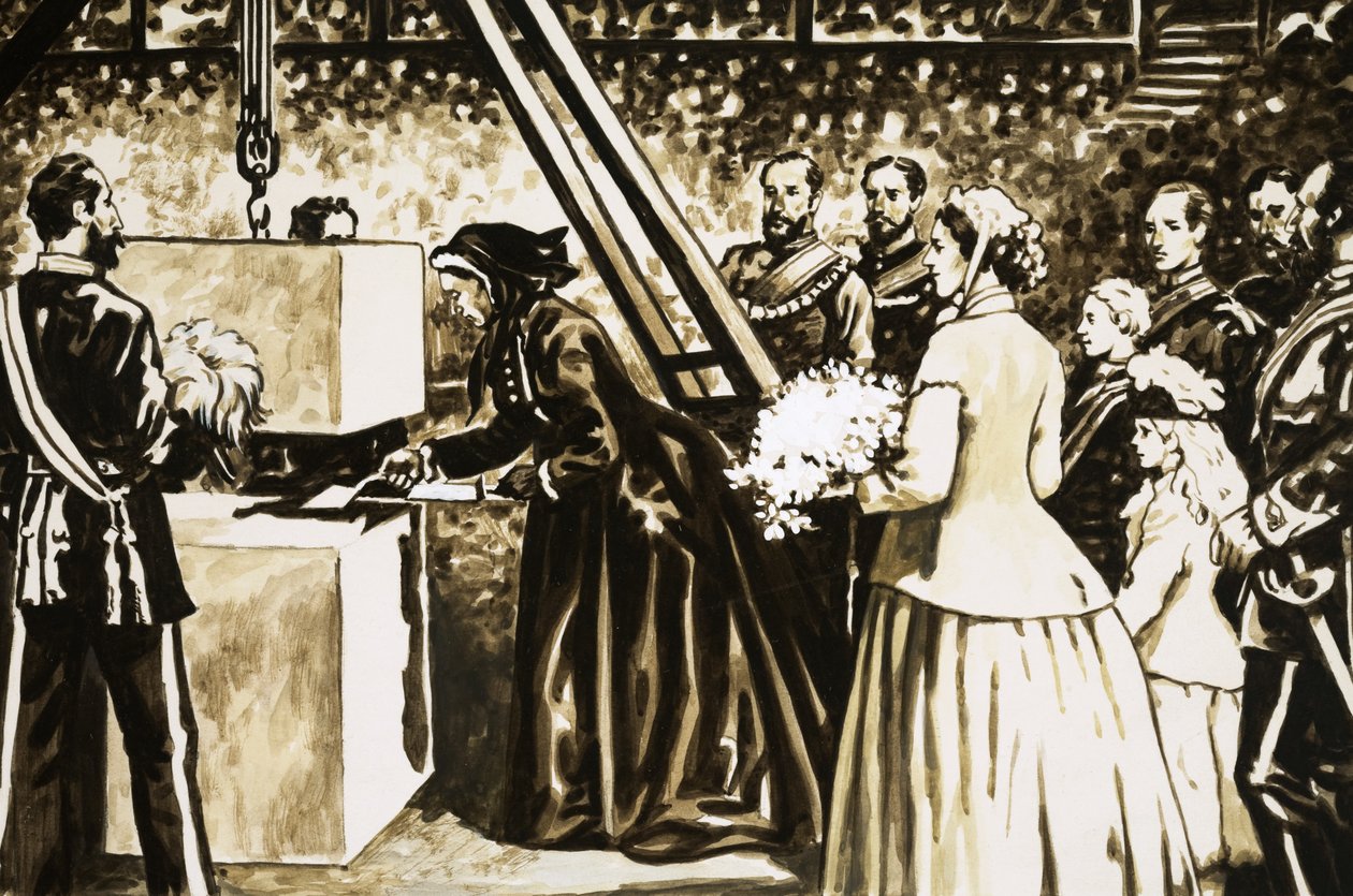 Inauguración del Albert Hall por la Reina Victoria en 1871. de English School